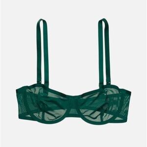CUUP The Balconette Mesh Bra Emerald Green 30B Brand New